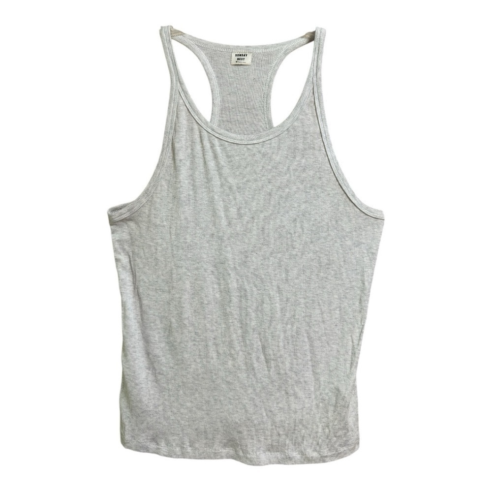 Sunday Best Gray Racerback Tank Top, 1X